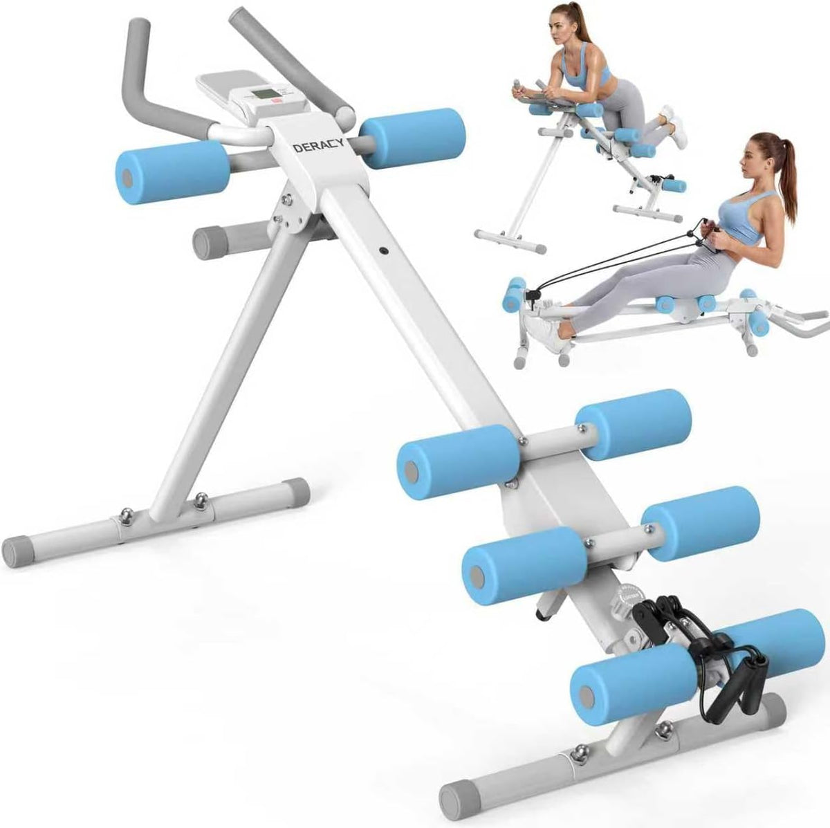 Adjustable Ab Workout Machine, Foldable Ab Trainer for Home Gym, 440 lbs Capacity