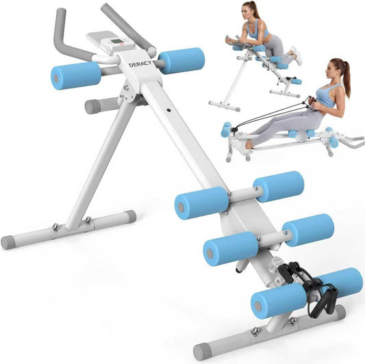 Adjustable Ab Workout Machine, Foldable Ab Trainer for Home Gym, 440 lbs Capacity