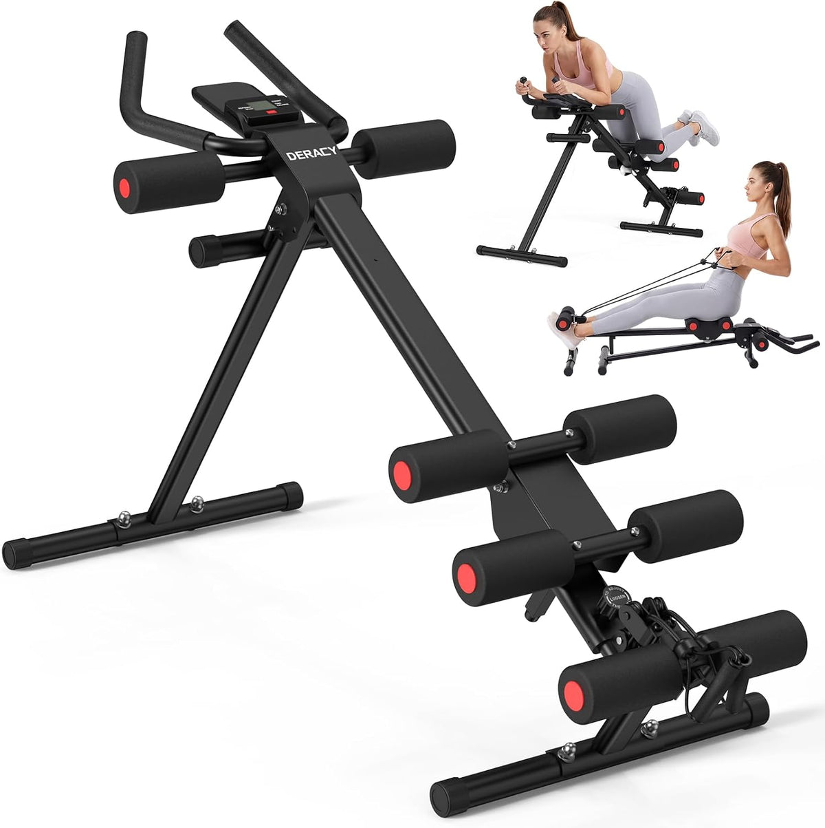 Adjustable Ab Workout Machine, Foldable Ab Trainer for Home Gym, 440 lbs Capacity