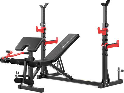 ASTM-Certified Weight Bench Set – 880-1980LBS, Rack & Leg Extension