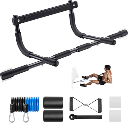 Pull Up Bar for Doorway, Thickened Steel, 440 lbs Capacity, Multi-Grip Chin-Up Bar for Home Gym