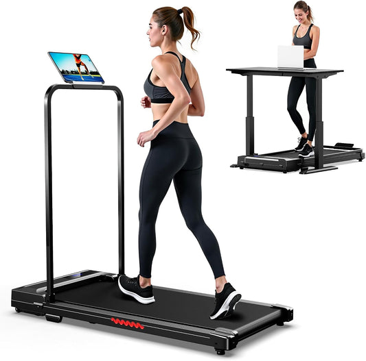 Folding Walking Pad Treadmill with Handle, Portable Compact for Home, Office & Small Spaces