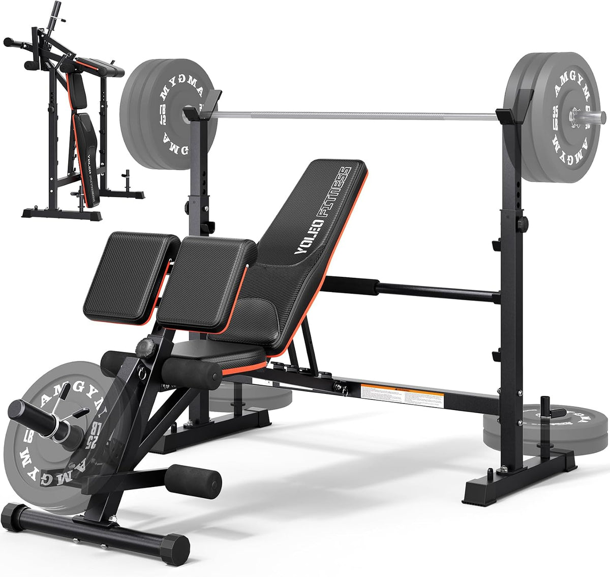 ASTM-Certified Weight Bench Set – 880-1980LBS, Rack & Leg Extension