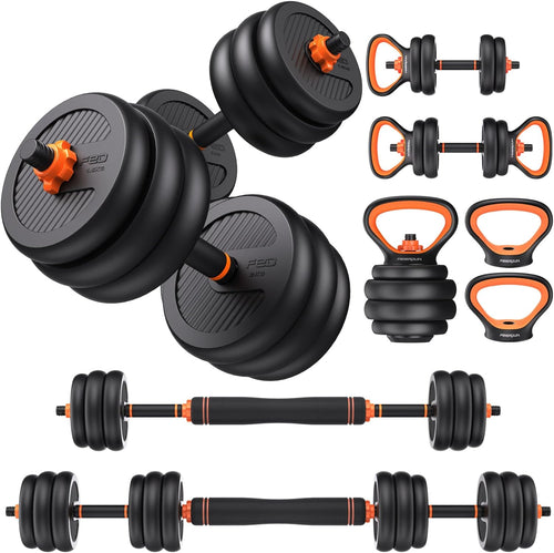 Adjustable Dumbbells, 20-90 lbs Free Weight Set with Connector, 5-in-1 Home Gym Fitness Equipment