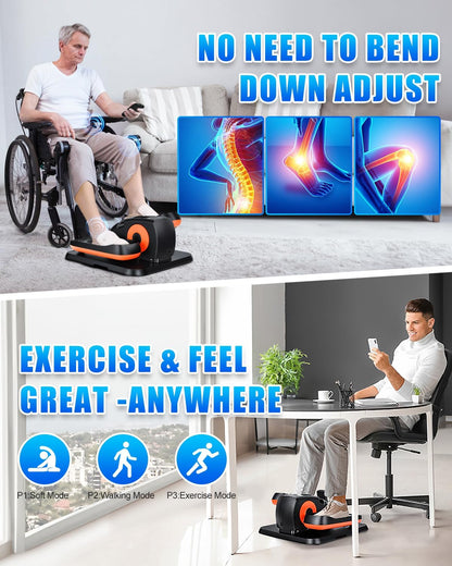 Under Desk Elliptical for Seniors – No Assembly, 12 Speeds, Quiet & Portable