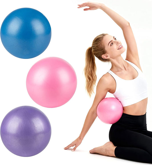 3 Pcs 9-Inch Small Exercise Ball, Mini Pilates & Stability Ball with Inflation Straw for Core, Balance & Stretching
